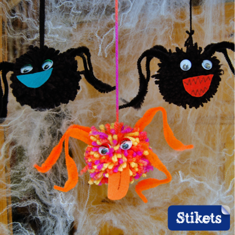 Arañas de Halloween, manualidades para niños.